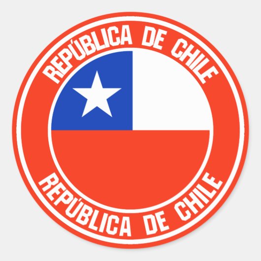 Chile-RundEmblem Runder Aufkleber (Vorderseite)
