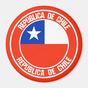 Chile-rundes Emblem Magnet