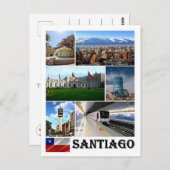 Chile - Santiago - Mosaik - Postkarte (Vorne/Hinten)