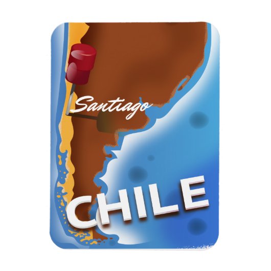 Chile Santiago Vintage Reiseplakat Magnet (Vertikal)