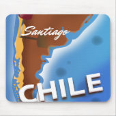 Chile Santiago Vintage Reiseplakat Mousepad (Vorne)