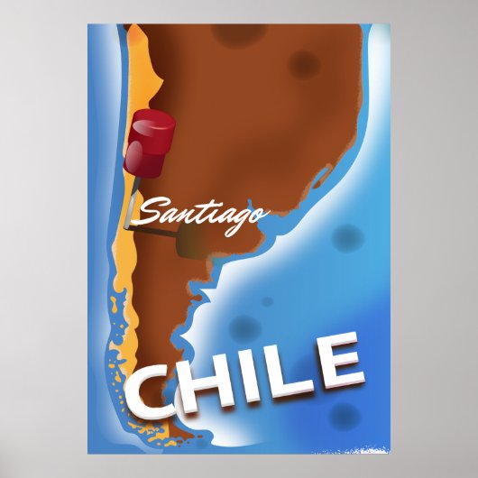 Chile Santiago Vintage Reiseplakat Poster (Vorne)