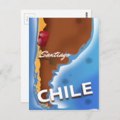 Chile Santiago Vintage Reiseplakat Postkarte (Vorne/Hinten)