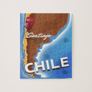 Chile Santiago Vintage-Reiseposter Puzzle