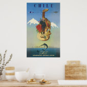 Chile Scandinavian Air Vintage Travel Art Poster (Küche)