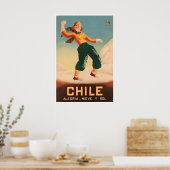Chile Ski Poster Chilenische Reise Kunst Glück Sch (Küche)