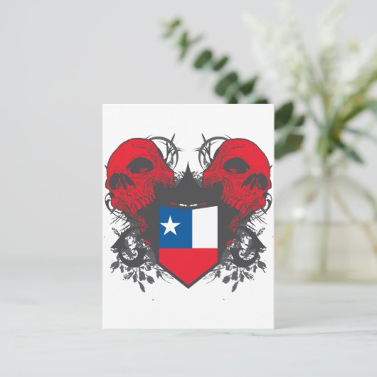 Chile Skulls Postkarte (Stehend Vorderseite)