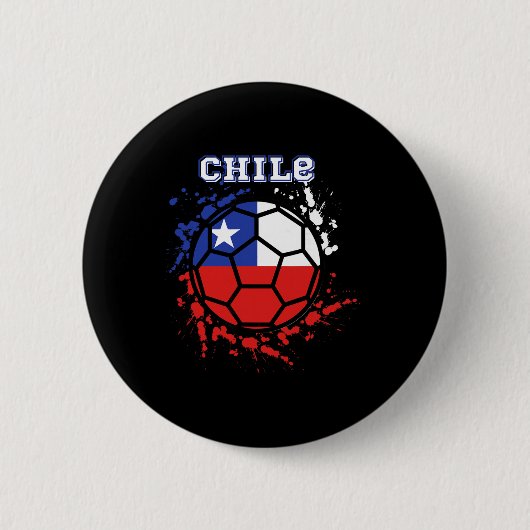 Chile Soccer Chilean Flag Futbol Fan Jersey Button (Vorderseite)