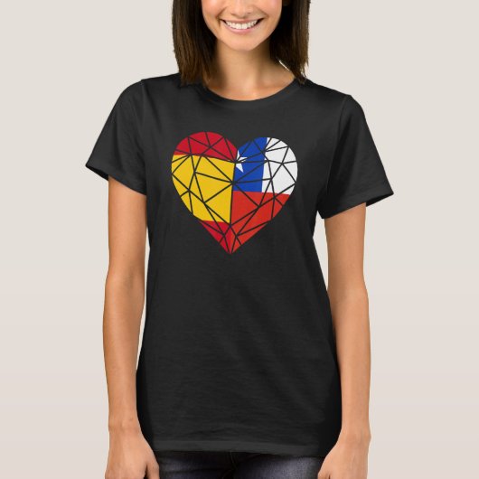 Chile Spanien Flaggenfreundschaft Brüderschaft Pol T-Shirt (Vorderseite)