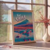 Chile Südamerika Vintage Travel Poster Flamingo
