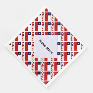 Chile und Chilenische Flagge Kachel Personalisiert Serviette