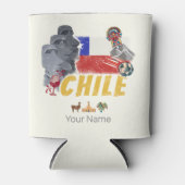 Chile Vintag Osterinsel Flag und Alpaca Dosenkühler (Vorderseite)