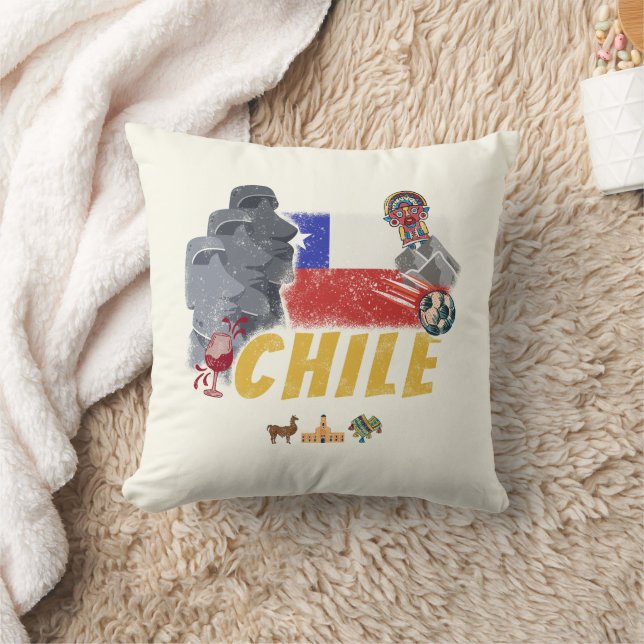 Chile Vintag Osterinsel Flag und Alpaca Kissen (Decke)