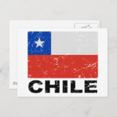 Chile Vintage Flagge Postkarte (Vorne/Hinten)