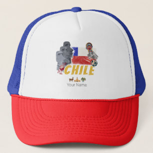Chile Vintage Osterinsel-Flagge und Alpaka Truckerkappe
