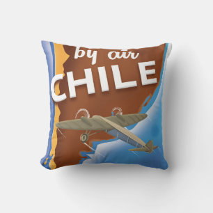 Chile Vintage Reiseplakat Kissen