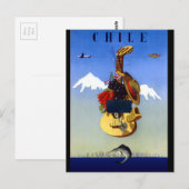 Chile Vintage Travel Poster Postkarte (Vorne/Hinten)