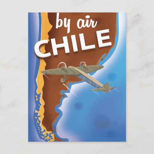 Chile Vintage Travel Poster Postkarte (Vorderseite)