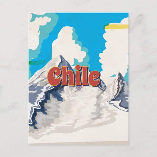 Chile Vintage Travel Poster Postkarte (Vorderseite)