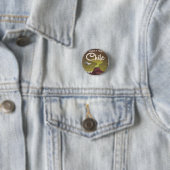 Chile Volcano Vintage Reiseplakat Button (Beispiel)