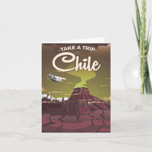 Chile Volcano Vintage Reiseplakat Feiertagskarte