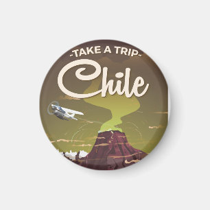 Chile Vulkan Vintage-Reiseposter Magnet