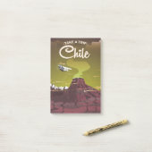Chile Vulkan Vintage-Reiseposter Post-it Klebezettel (Auf Schreibtisch)