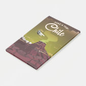 Chile Vulkan Vintage-Reiseposter Post-it Klebezettel (angewinkelt)