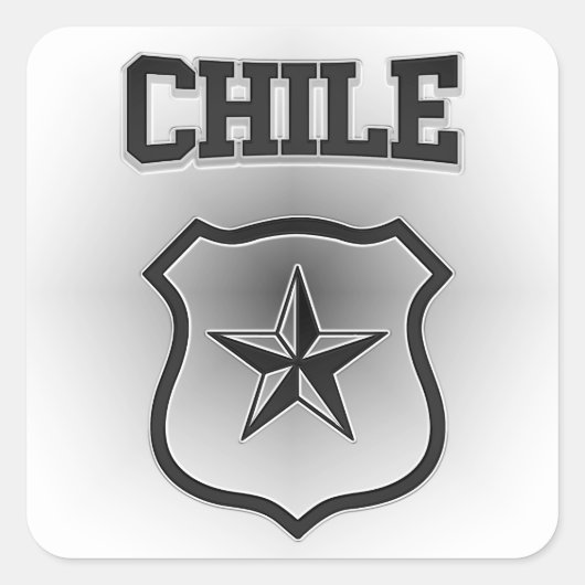 Chile-Wappen Quadratischer Aufkleber (Vorderseite)
