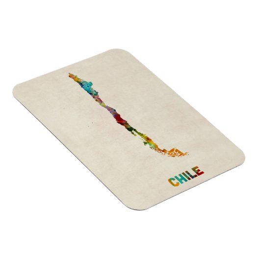 Chile Wasserfarbkarte Magnet (Rechte Seite)