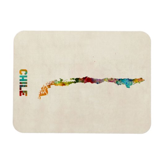 Chile Wasserfarbkarte Magnet (Horizontal)