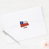 Chile Waving Flag mit Name Runder Aufkleber (Umschlag)