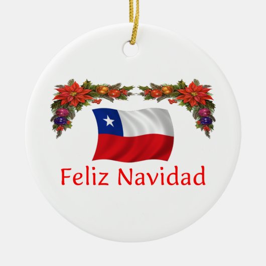 Chile-Weihnachten Keramikornament (Vorne)