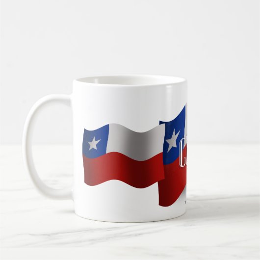 Chile-wellenartig bewegende Flagge Kaffeetasse (Links)