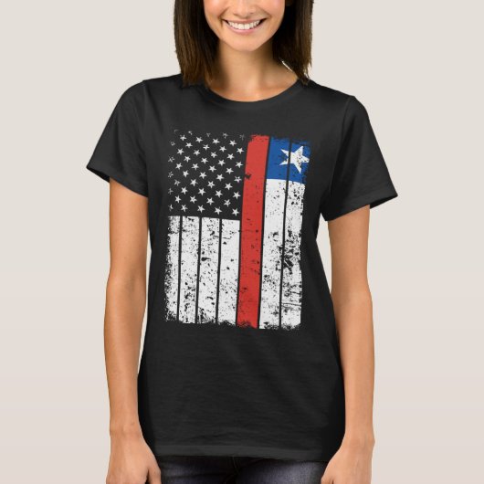 Chilean American Flag T-Shirt Pride Chile USA (Vorderseite)