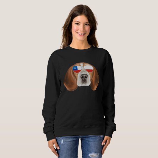 Chilean Flag Beagle Dog Chile Pocket Sweatshirt (Vorne ganz)