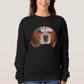 Chilean Flag Beagle Dog Chile Pocket Sweatshirt (Vorderseite)