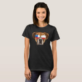 Chilean Flag Boxer Dog Chile Pocket T-Shirt (Vorne ganz)