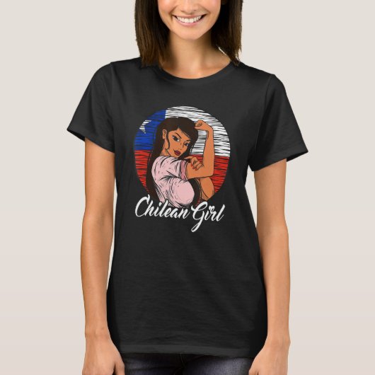 Chilean Flag Chile Chilean Girl T-Shirt (Vorderseite)
