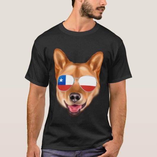Chilean Flag Finnish Spitz Dog Chile Pocket T-Shirt (Vorderseite)