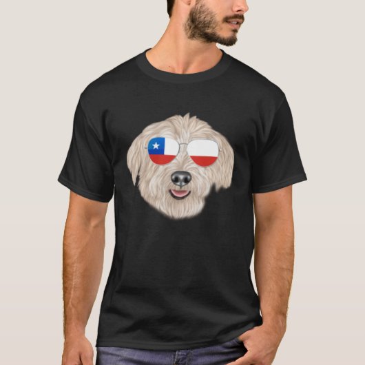 Chilean Flag Glen of Imaal Terrier Dog Chile Pocke T-Shirt (Vorderseite)