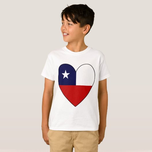 Chilean Flag Herzstück Valentine T-Shirt (Vorne ganz)
