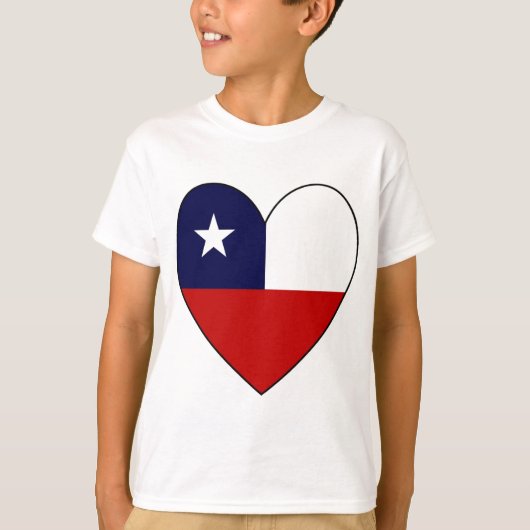 Chilean Flag Herzstück Valentine T-Shirt (Vorderseite)