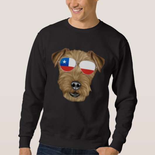 Chilean Flag Lakeland Terrier Dog Chile Pocket Sweatshirt (Vorderseite)