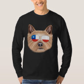 Chilean Flag Norwich Terrier Dog Chile Pocket T-Shirt (Vorderseite)