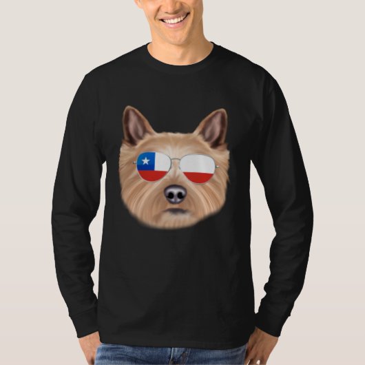 Chilean Flag Norwich Terrier Dog Chile Pocket T-Shirt (Vorderseite)