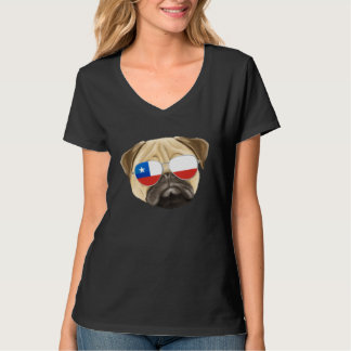 Chilean Flag Pug Dog Chile Pocket T-Shirt