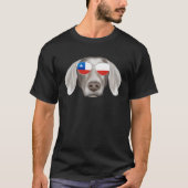 Chilean Flag Weimaraner Dog Chile Pocket T-Shirt (Vorderseite)