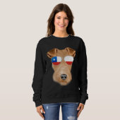 Chilean Flag Wire Fox Terrier Dog Chile Pocket Sweatshirt (Vorne ganz)