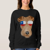 Chilean Flag Wire Fox Terrier Dog Chile Pocket Sweatshirt (Vorderseite)